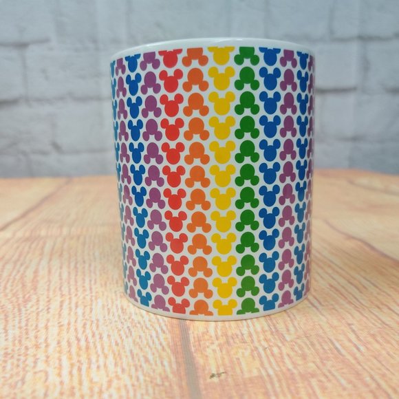 Rainbow Disney collection Mickey Mouse ears coffee mug cup pride love ally 14 oz - Picture 6 of 6